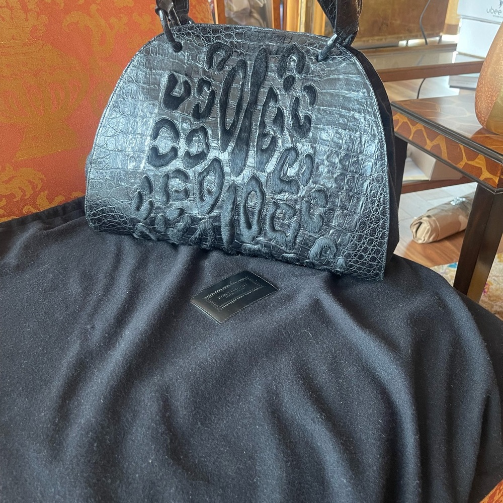 Nancy Gonzalez Leather and Calf Hair Satchel